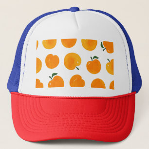 Gorra De Camionero Apricots Acuarela Vintage de fondo blanco