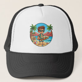 Gorra De Camionero Aqaba Jordania Vacaciones de Verano Chico Surfista