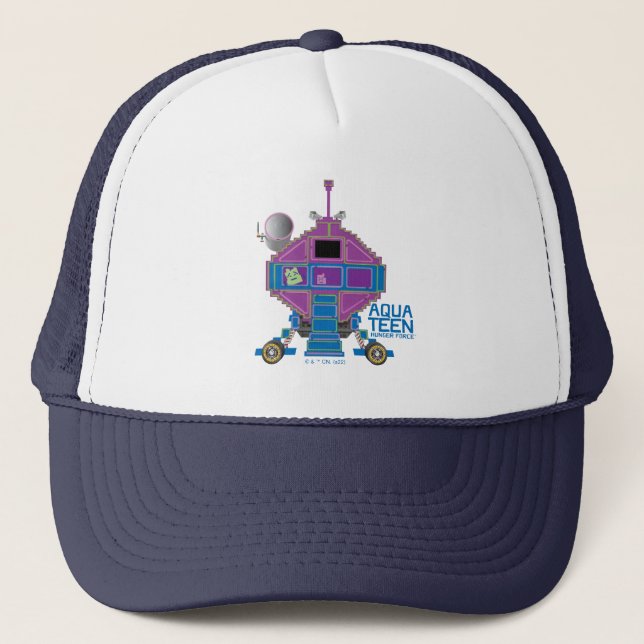 Gorra De Camionero Aqua Adolescente fuerza de hambre auto Mooninites (Anverso)