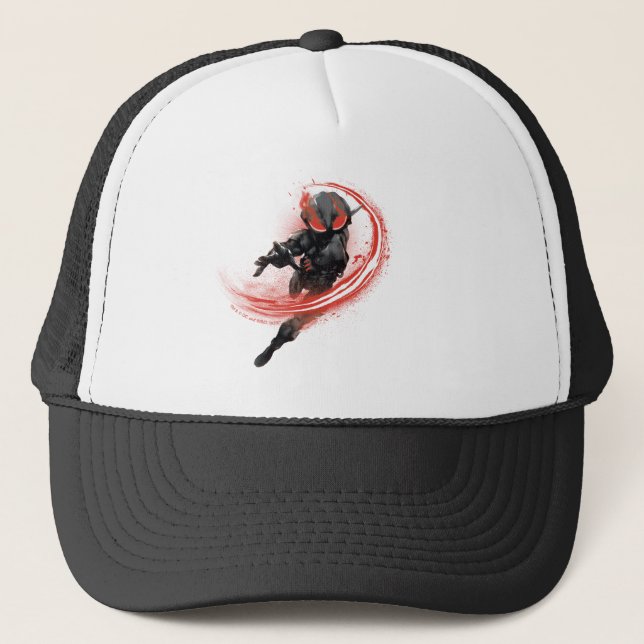 Gorra De Camionero Aquaman | Gráfica Black Manta Red Swipe (Anverso)