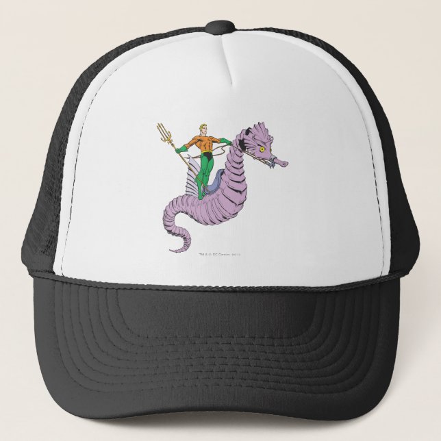 Gorra De Camionero Aquaman Rides Seahorse (Anverso)