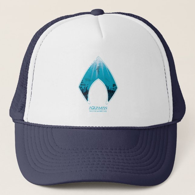 Gorra De Camionero Aquaman | Ver A Través De La Grafía Oceánica Con L (Anverso)