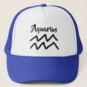 Gorra De Camionero Aquarius Zodiac Rótulo Astrología Horoscopio