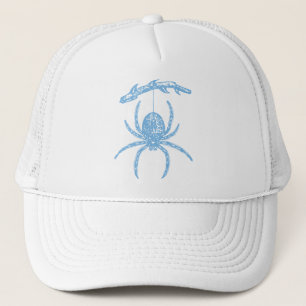 Gorra De Camionero Araña azul colgando de la rama