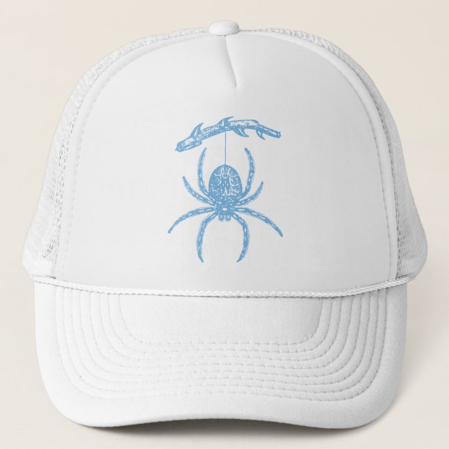 Gorra De Camionero Araña azul colgando de la rama (Anverso)
