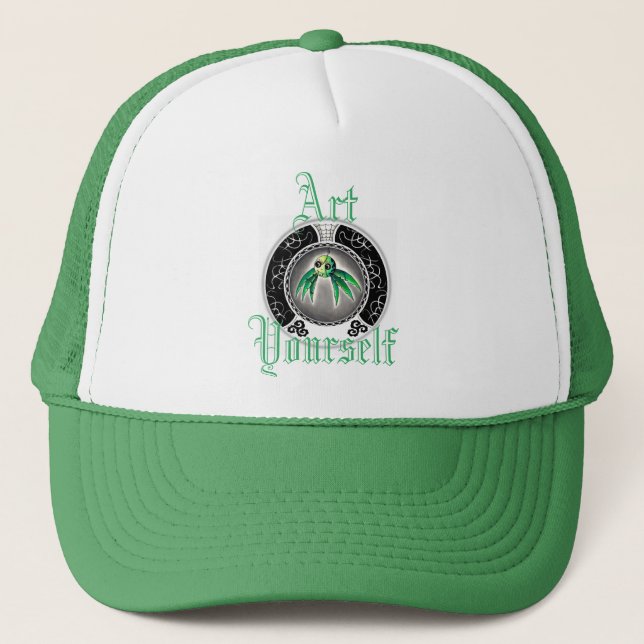 Gorra De Camionero Araña verde pura (Anverso)