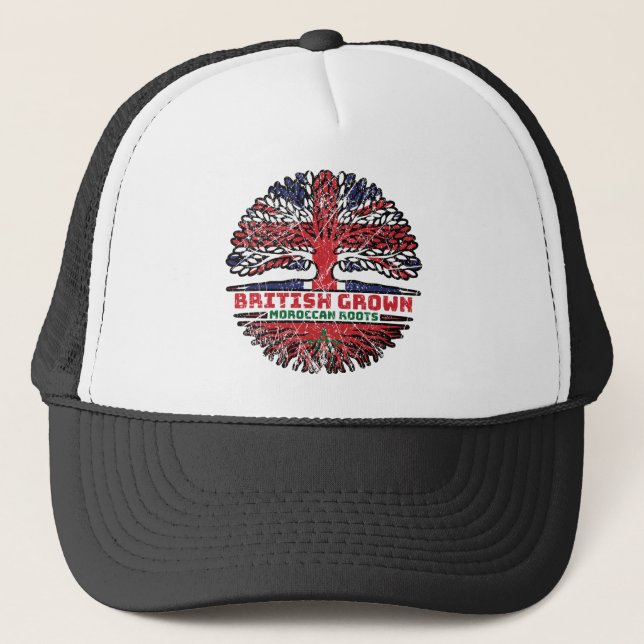 Gorra De Camionero Árbol británico del Reino Unido marroquí (Anverso)