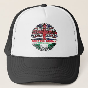 Gorra De Camionero Árbol británico nigeriano del Reino Unido
