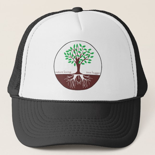 Gorra De Camionero Árbol cariñoso Hugger de la naturaleza (Anverso)
