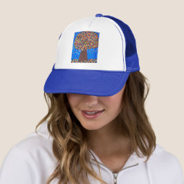Gorra De Camionero Árbol colorido abstracto