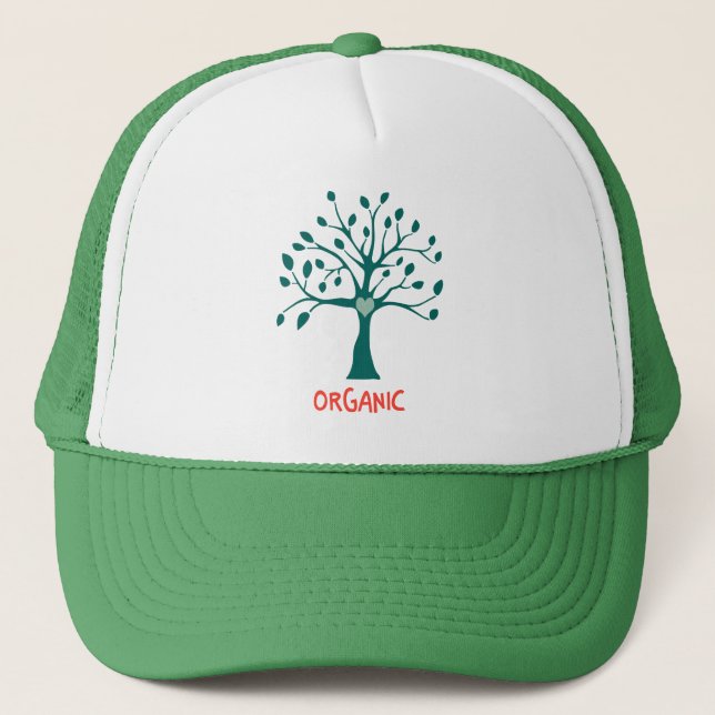 Gorra De Camionero Árbol Corazón Orgánico (Anverso)