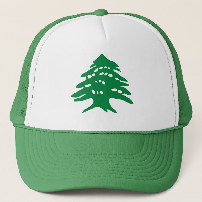 Gorra De Camionero Árbol de cedro verde de Líbano (Anverso)