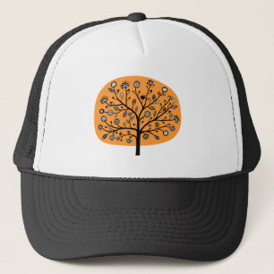 Gorra De Camionero Árbol de flores estilizado - Naranja ligero
