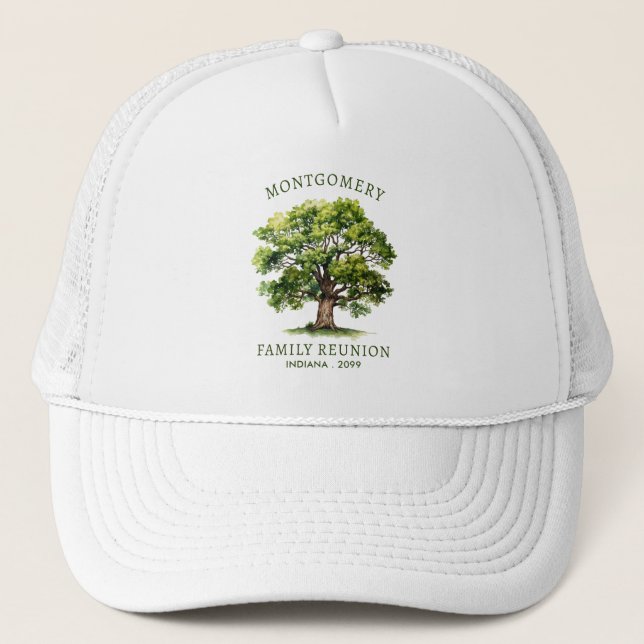 Gorra De Camionero Árbol de la familia de acuarelas de Reunión Famili (Anverso)