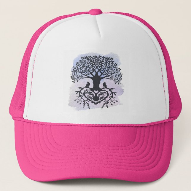 Gorra De Camionero Árbol de la Vida Arte Popular (Anverso)