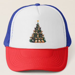 Gorra De Camionero Árbol de Navidad con perros terrier Regalo de Navi