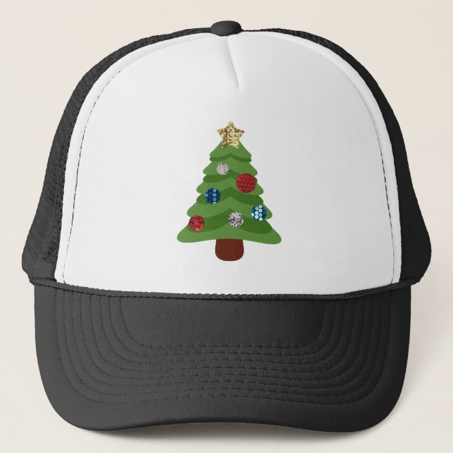 Gorra De Camionero árbol de navidad de emoji (Anverso)