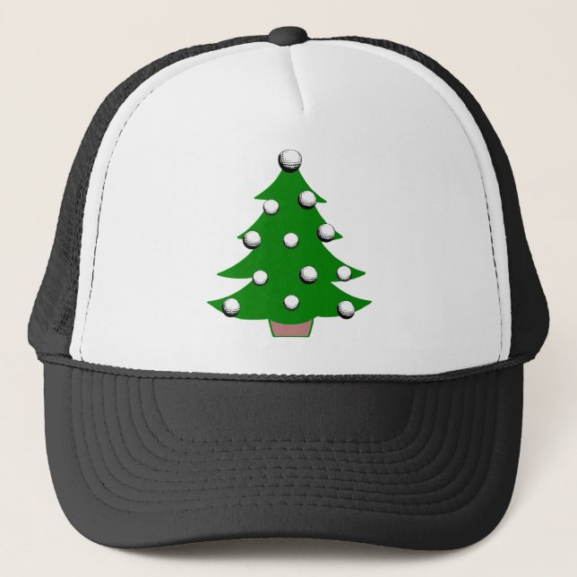 Gorra De Camionero Árbol de navidad de la pelota de golf (Anverso)