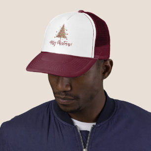 Gorra De Camionero Árbol de Navidad de lunares en acuarela
