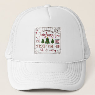Gorra De Camionero árbol de Navidad fresco de granja festiva