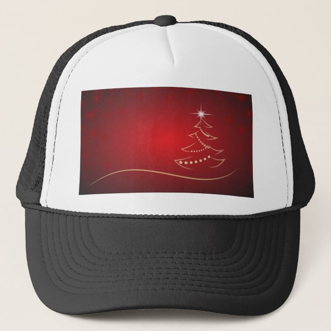 Gorra De Camionero Árbol de Navidad Rojo Navidades Feliz Navidad (Anverso)