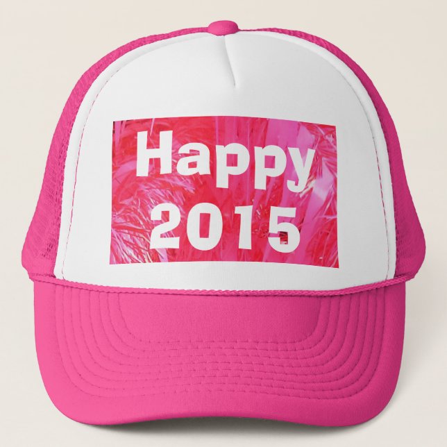 Gorra De Camionero Árbol de Navidad rosa brillante (Anverso)