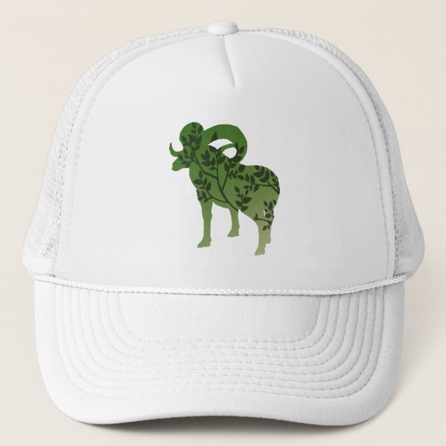 Gorra De Camionero Árbol de ovejas de Bighorn (Anverso)