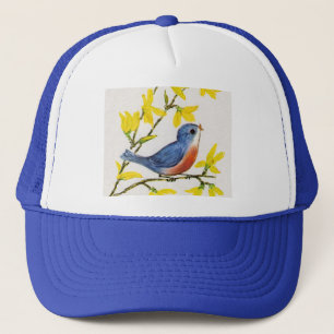 Gorra De Camionero Árbol de pájaros azules canto