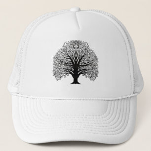 Gorra De Camionero Árbol de Swirl Negro