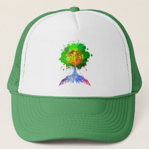 Gorra De Camionero Árbol del arco iris de la vida