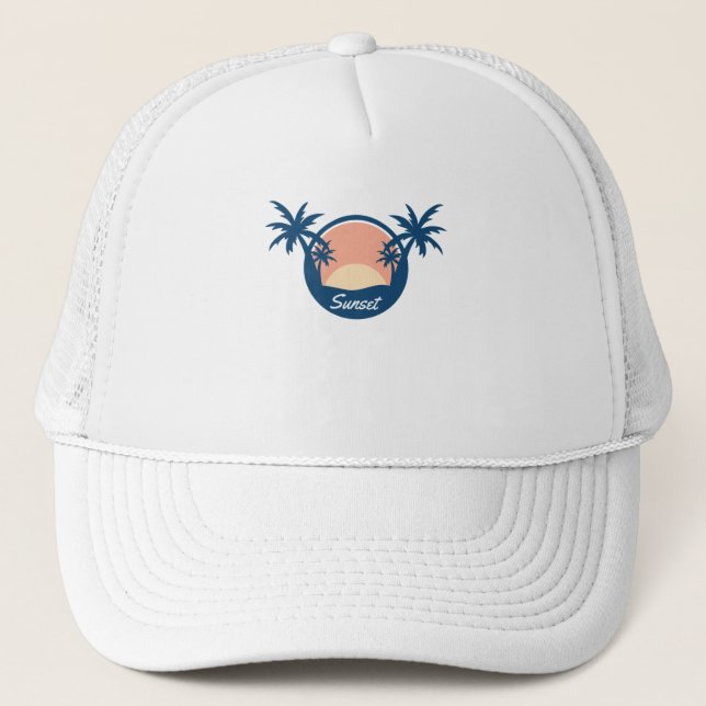 Gorra De Camionero Árbol del Atardecer (Anverso)