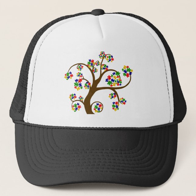 Gorra De Camionero Árbol del autismo de la vida (Anverso)