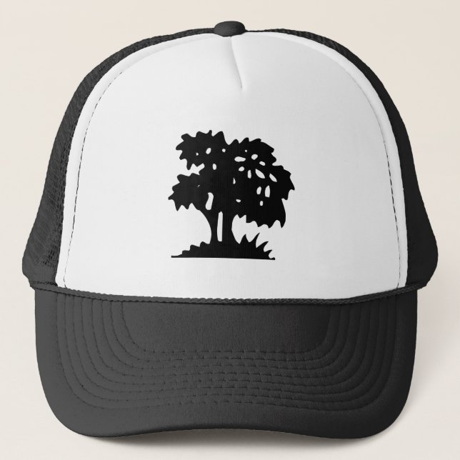 Gorra De Camionero Árbol personalizado - Negro (Anverso)