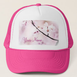 Gorra De Camionero Árbol rosado blanco hermoso de la sol de las