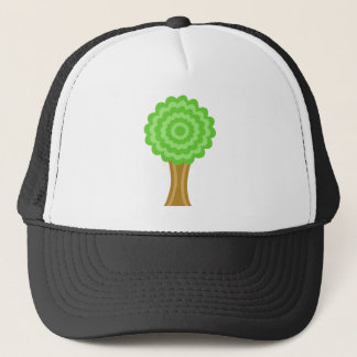 Gorra De Camionero Árbol verde. En el fondo blanco