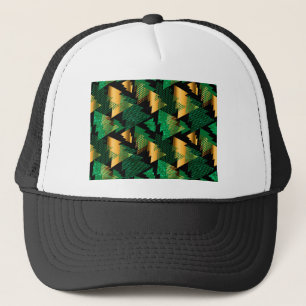 Gorra De Camionero árboles de navidad de oro negro