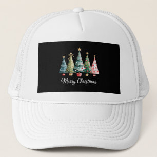Gorra De Camionero Árboles de Navidad divertidos y alegres con lazo S
