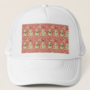 Gorra De Camionero Árboles de Navidad retro estrella de berry caramel