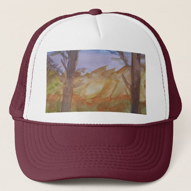 Gorra De Camionero Árboles del atardecer (Anverso)