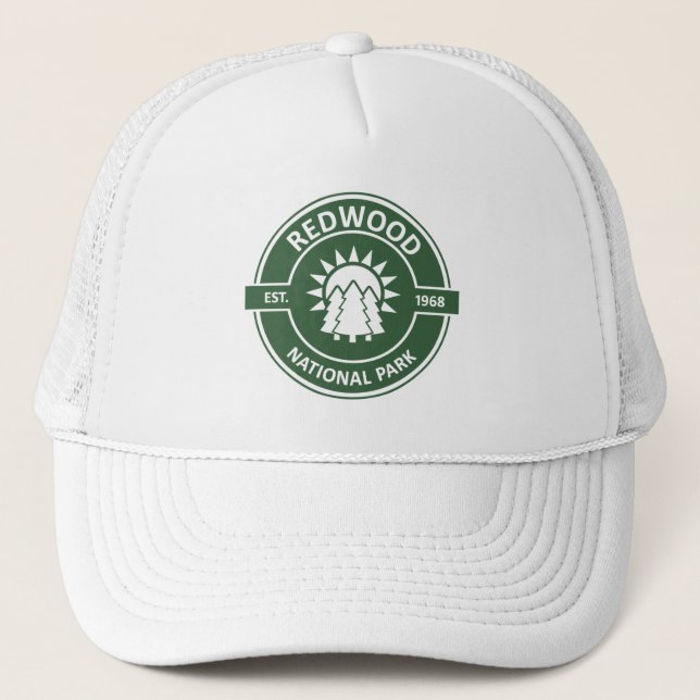 Gorra De Camionero Árboles solares del Parque Nacional de Redwood (Anverso)