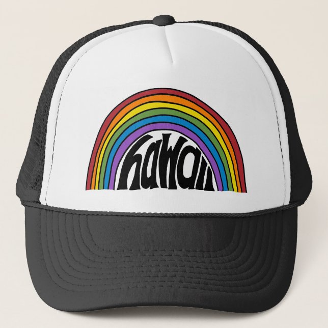 Gorra De Camionero Arco iris de Hawaii (Anverso)