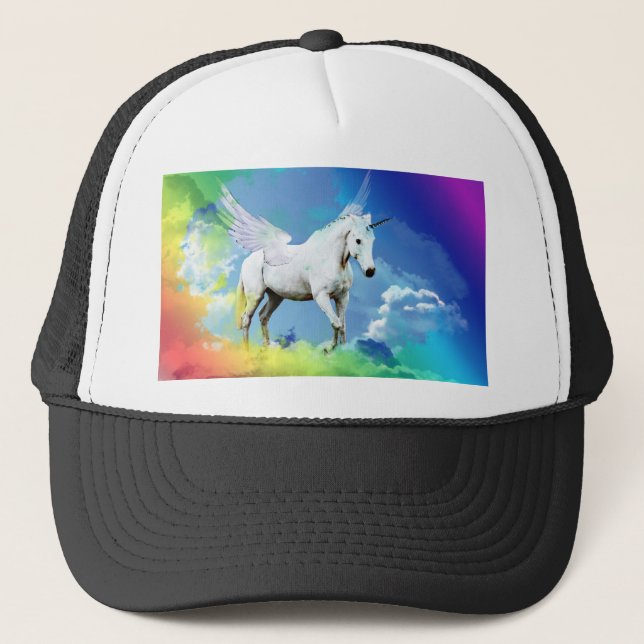 Gorra De Camionero Arco iris del unicornio (Anverso)