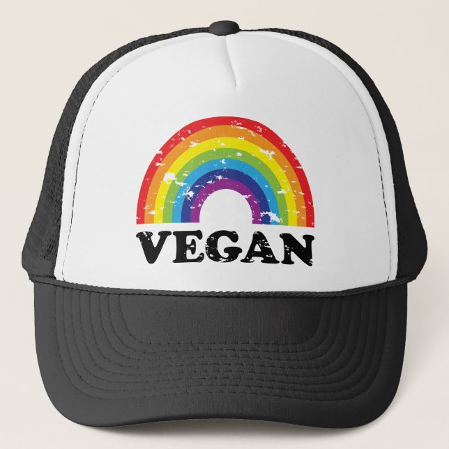 Gorra De Camionero Arco iris del vegano (Anverso)