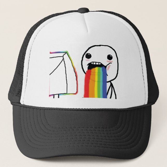 Gorra De Camionero Arco iris Puking (Anverso)