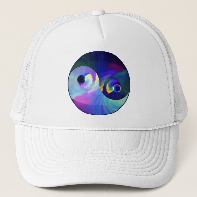 Gorra De Camionero Arco iris Taijitu Yin Yang (Anverso)