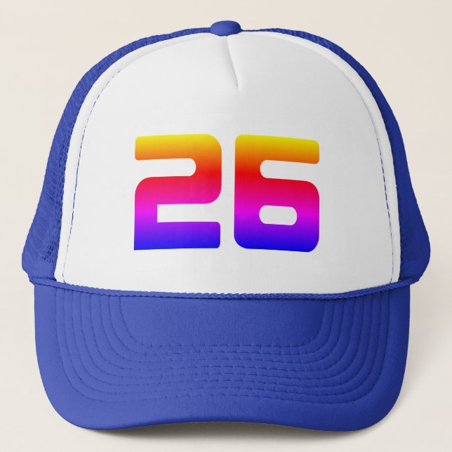 Gorra De Camionero Arcoiris 26 de cumpleaños (Anverso)