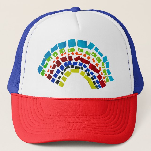 Gorra De Camionero Arcoiris de papel (Anverso)