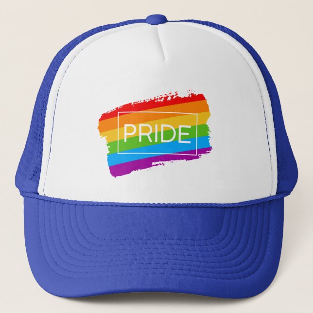 Gorra De Camionero Arcoiris de pincel de orgullo (Anverso)