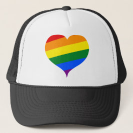 Gorra De Camionero Arcoiris del corazón LGBTQ