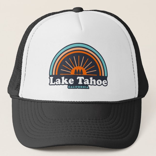 Gorra De Camionero Arcoiris del lago Tahoe California (Anverso)